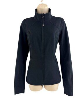 Zella Black Full Zip Athletic Athleisure Yoga Jacket +Pockets Size L Active Coat
